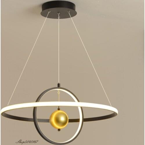Modern Led Rings Pendant Light Nordic Creative Hanging Lamp Lights for Living Room Dining Room Bedroom Art Decor Luminaire Lamps