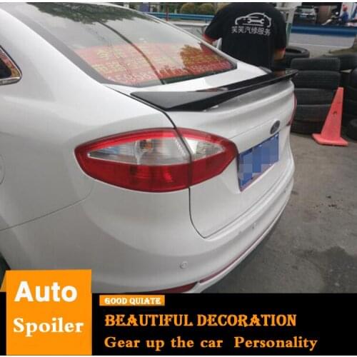 For 2009-2013 Ford Fiesta Spoiler High Quality ABS Material Car Rear Wing Primer Color Black/white Rear Spoiler Fit 2010/11/12