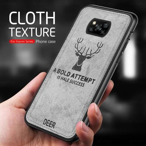 Derr Pattern Cloth Fabric Case For Xiaomi Poco X3 Pro PocoX3 X3Pro Poxo Poko Pocophone X 3 Pro Soft Silicone Frame Cover Coque