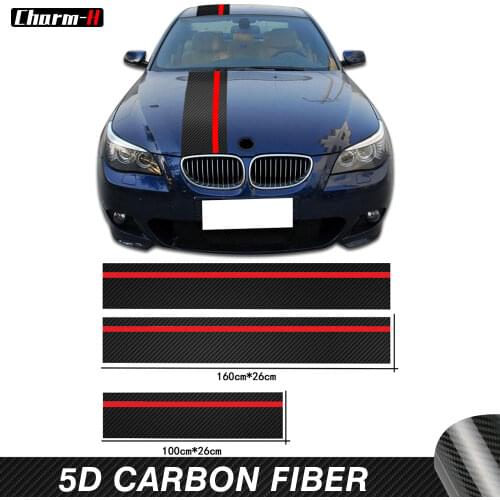 5D Carbon Fiber Vinyl Car Hood Bonnet Roof Rear Trim for BMW 5 Series E60 E61