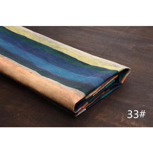 High quality ramie cotton material Colored stripes fabric High-grade summer dresses tissu