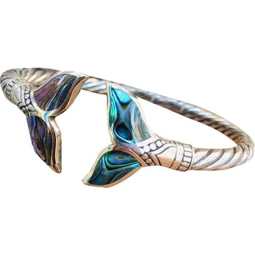 Bracelet For Women Creativity Aluminum Alloy Mermaid Tail Bangle Bracelet Adjustable Open Bangles Bracelets Girls Jewelry Gift