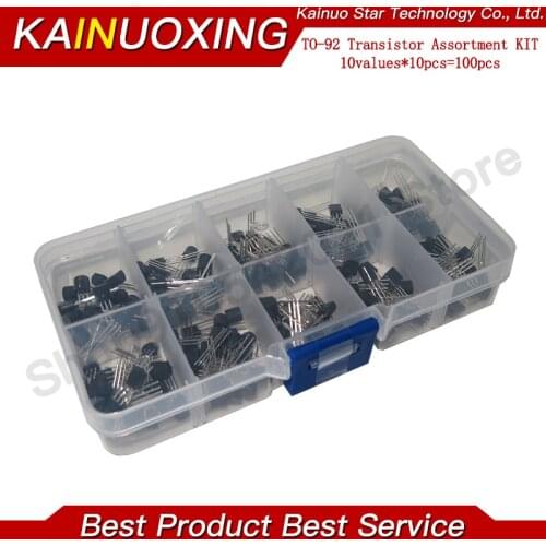 10value 200PCS BC337 BC327 2N2222 2N2907 2N3904 2N3906 S8050 S8550 A1015 C1815 Transistor Assortment Kit Transistors Box Pack