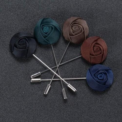 20 pcs/lot , Mens High Quality Handmade Rose Flower Lapel pin