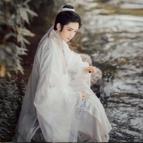 2021 adult costume chinese hanfu dress mens halloween cos costume fancy dress white hanfu street wear ancient traditional hanfu