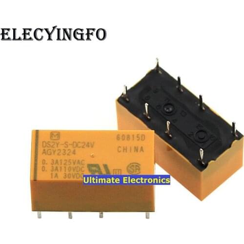 5pcs DS2Y-S-DC24V AGY2324 8-pin 1A 24VDC two open two closed signal relay