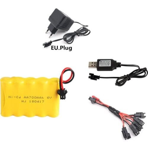 6v 700mah nicd Battery and 6v Charger Sets For Rc toys Cars Boats Guns Tanks Robots 5* AA 6v Rechargeable Battery Pack