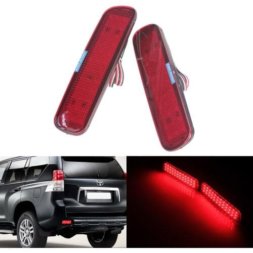 ANGRONG 1 Pair 2x LED Rear Bumper Reflector Brake Signal Reverse Fog Light For Lexus LX470 Cruiser