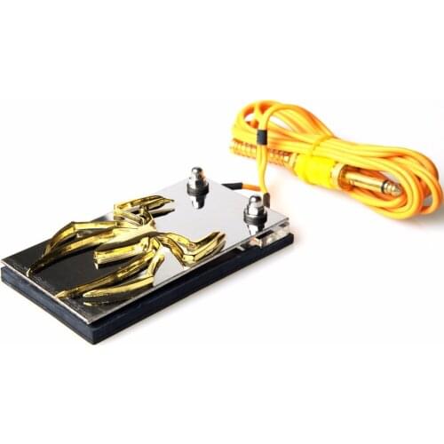 Free Shipping Pro Tattoo Foot Pedal Switch Control Flat Stainless Steel Style For Power Supply