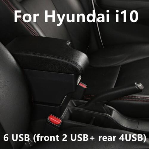 For Hyundai i10 armrest box central Store content box storage interior car-styling decoration accessories parts 2015-2018
