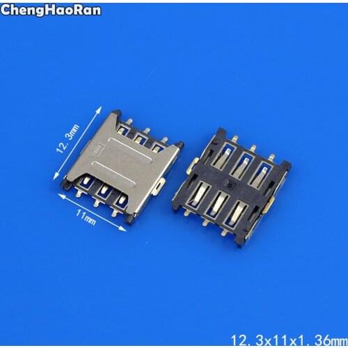 ChengHaoRan 2pcs/lot Nano-SIM 6P Mini Card Holder Plug Type Nano sim Connector Socket