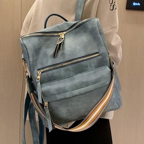 2021 New Designer Women Bag Large Capacity Backpack Women Leather Travel Backpack Multifunction Shoulder Bags Fashion School Bag