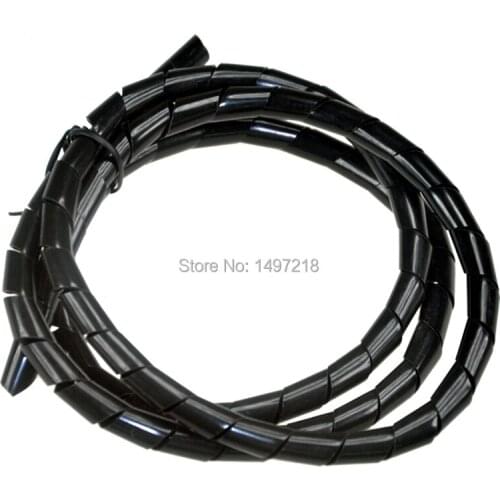 Freeshipping10mm * 10m length Polyethylene cable and wire cord spiral wrap for cable tidyTube computer Manage Cord Cable Sleeves