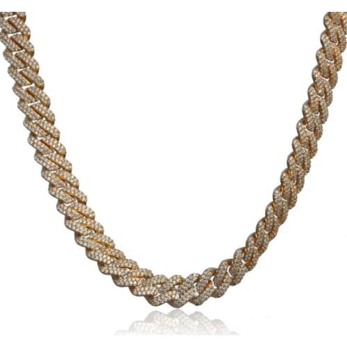 Iced out prong cuban link chain for men Hiphop jewelry for gift