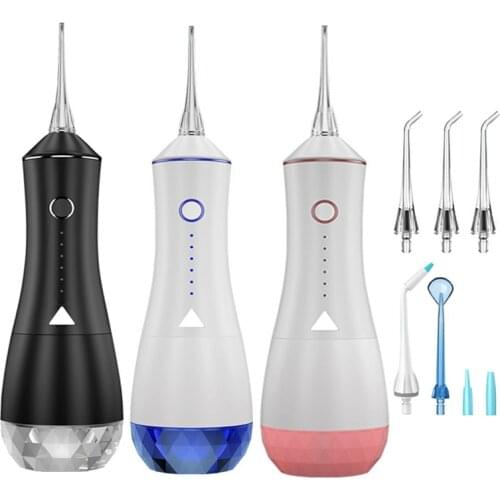 Portable Dental Oral Irrigator 180PSI Water Flosser 320ml Water Tank 6 Nozzles USB Rechargeable Teeth Cleaner Waterproof 6 Modes