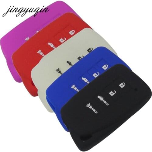 Jingyuqin 10pcs Silicone Key Case for Toyota LEXUS GS-350 GS-450h ES-300h ES-350 Remote Smart Fob Keyles Entry Cover 4 Button