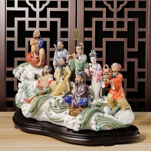 Chinese Eight Immortals Crossing the Sea Statue Decoration Home Decoration Crafts