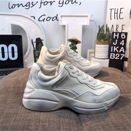 Cross-lace Platform Shoes Comfortable Soft sole Sneakers Pure Color Casual Women Shoes 2020 New Fashion All-match Couple Shoes