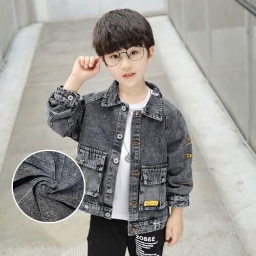 Jean Spring Autumn Boy Coat Jackets Overcoat Top Kids Teenage Gift Children Clothes Gift Formal School High Quality