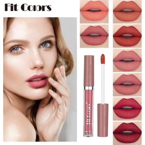Fashion Lip Gloss Matte Non-stick Cup Velvet Thin Tube Waterproof Lip Gloss Long Lasting Liquid Lipstick Beauty Cosmetic