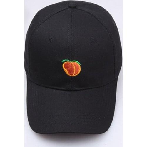 Fashion Teenager Hip Hop Snapback Peach Embroidery Baseball Cap Streetwear Washed Hat Adjustable Outdoor Sport Golf Caps Gorras