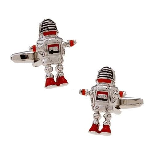 Mens Star Wars Robot Cufflinks Copper Material Red Color