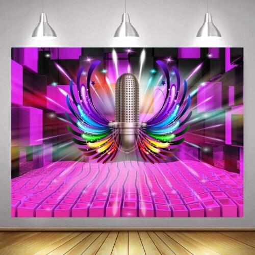 Music Dream of Little Princess Colorful Wings Background Girl Birthday Party Scene Decorated Studio Photography Photo Cloth