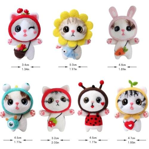 Non Finished шерсть для валяния Doll Wool Felt Poked Craft Kit Cat Toy For Kids Children Handmade DIY Kit English Instruction