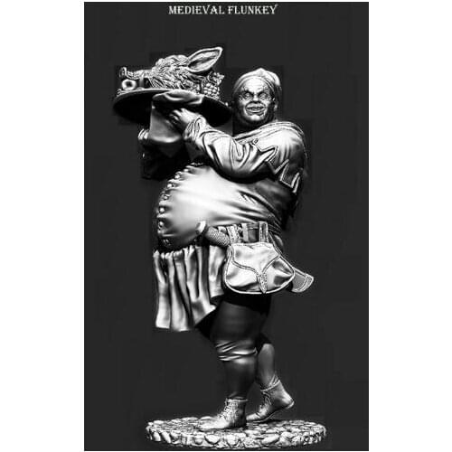 New Unassembled 1/24 75MM ancient Medieval Flunkey man stand Toy 75MM Resin Kit DIY Toys Unpainted resin model