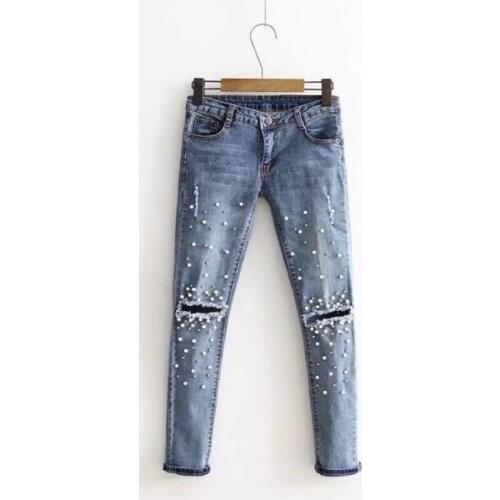 2020 New Women High Waisted Ripped Stretchy Slim Skinny Jeans Denim Ladies Jeggings Pants Pencil Leggings Fashionable Versatile