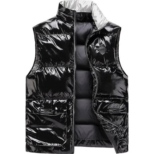 2021 New Bright Face Waterproof Stand Collar Vest MenS Autumn And Winter Korean Fashion Handsome Casual Sleeveless Waistcoat