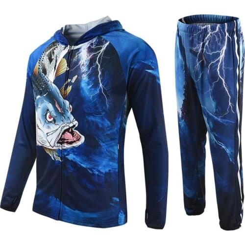 New Fishing Jersey Men Long Sleeve Suit Breathable Carp Fishing Clothing Hoodie Coat Quick Dry Sun Uv Protection Fishing Shirt
