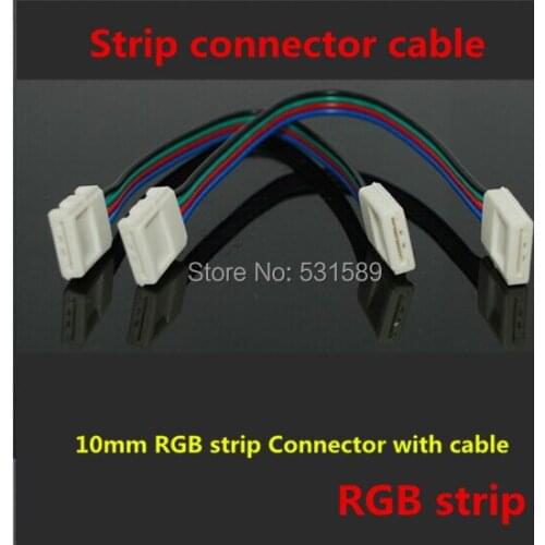 Wholesale 200PCS 10mm RGB strip Connector with cable/ 5050 RGB led strip connector