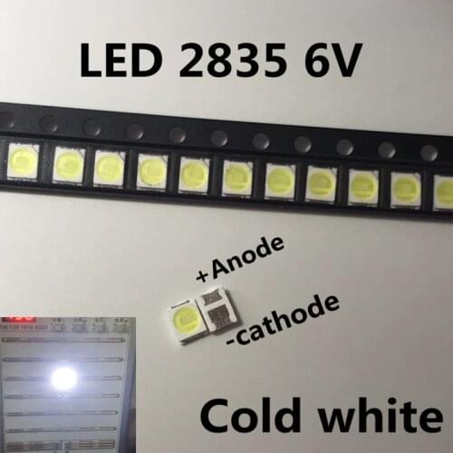 50pcs Original UNI LED 3528 2835 1210 Light Beads High Power 1W 6V Cool white For LED LCD TV Backlight Applicatio
