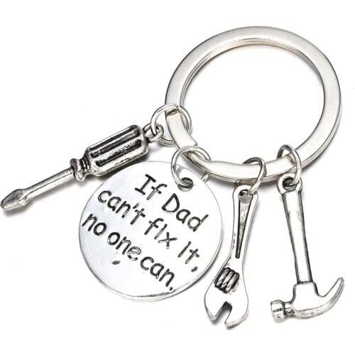 Father Papa Hand Tools Necklace Keyring Keychain Gift