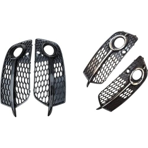 Front Bumper Fog Lamp Grille Fog Light Honeycomb Cover for Q5 S-Line SQ5 Sport 2014-2017