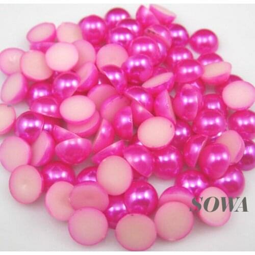 Rose Color New ABS Half Round Flatback Imitation Pearls Beads For DIY Decoration(Pick Size 2/3/4/5/6/7/8/9/10/11/12mm)