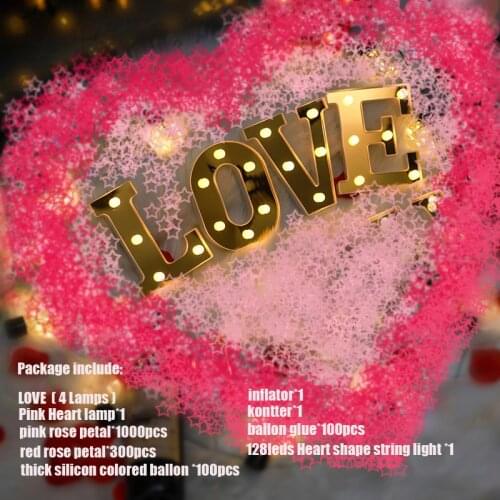 Proposal arrangement led letters Decorative Light gold 26 alphabet Wall lights for bedroom Marry Me plastic big letters Light