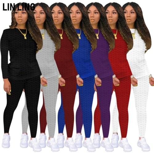 Sexy Solid Color Waffle Check Round Neck Pullover with Slim and Breathable Running Underpants Set