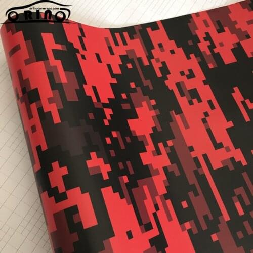Self Adhesive Red Black Digital Vinyl Camouflage Film Car Wrap With Air Bubble Motorcycle Skateboard Scooter Car Sticker Decal