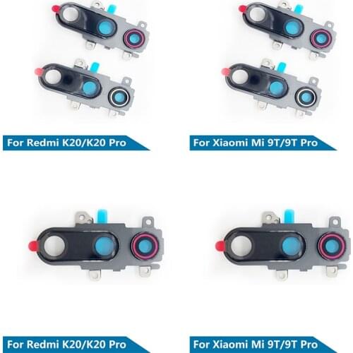 Rear Back Camera Glass Lens Cover With Glue Sticker Adhesive & Frame Holder For Xiaomi Mi 9T / Mi 9T Pro / Redmi K20 / K20 Pro