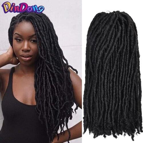 DinDong Crochet Faux Locs Hair 18inch Goddess Faux Dread Locks Braids Synthetic Braiding Hair Extensions Bohemian Locs For Women