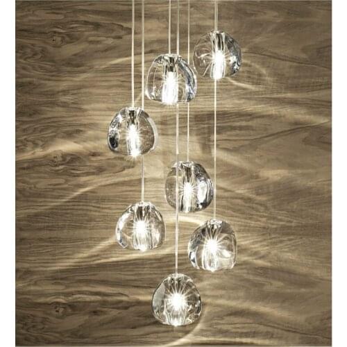1-26 pcs stairwell led Chandelier crystal ball drop lamp Living Room decor chandeliers G4 Led stair lighting Lustre cristal