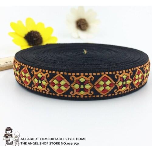 10Yards 16mm 5/8'' Festival Decroation Webbing Geometric Woven Jacquard Ribbon Invitation Card Gift Wrapping