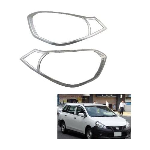 2PCS Chromium Styling 2006 For Nissan Wingroad / AD Van Y12 HEAD LAMP COVER Car Accessories Car Stickers Car Styling