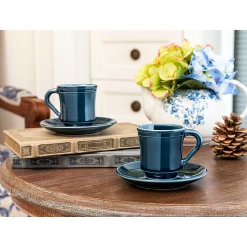 2 Pieces Hand Painted Geometric Ceramic Mugs With Handle Handmade Cups For Coffee Tea Milk Oatmeal Creative Birthday Gifts