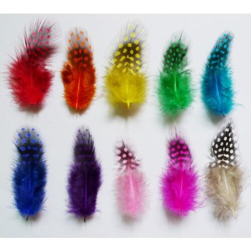 20Pcs Colorful Natural Guinea Fowl Spotted 4-9cm Chicken Pheasant Feather Beautiful Gull Plume For DIY Crafts Earring Decoration