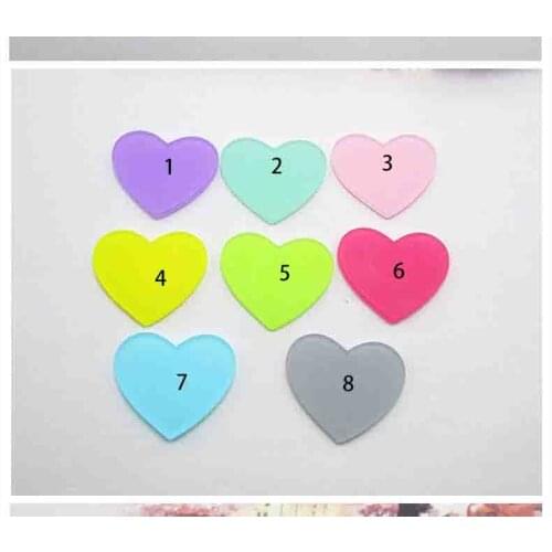 3*2.6cm 30pcs Acrylic heart patches applique accessories hairpin decoration for hair organments