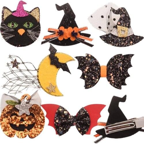 4PCS Cute Halloween Accessories Baby Girls Hair Accessories Boutique Supplies Halloween Accessories Hair Bows for Baby Girls