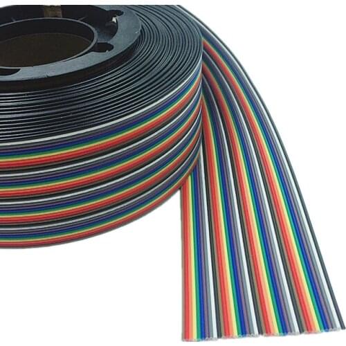 5M 10M 40 pin Flat Color Rainbow Ribbon IDC Cable Wire Rainbow Cable